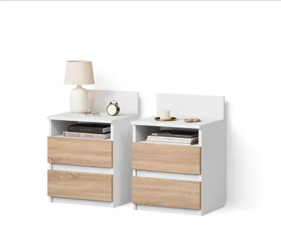 Immagine prodotto di Comodino Livinity Roya Bianco/Sonoma Set di 2, Model 62513