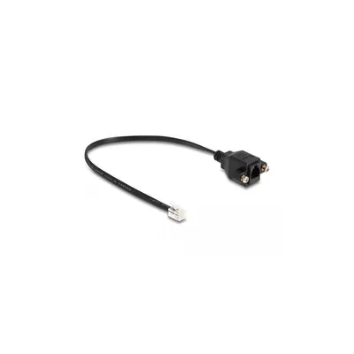 Zdjęcie produktu dla DeLOCK Kabel RJ10 męski na RJ10 żeński do instalacji 30 cm czarny, 0,3 m, RJ-12, RJ-12, Czarny, Męska, Żeńska
