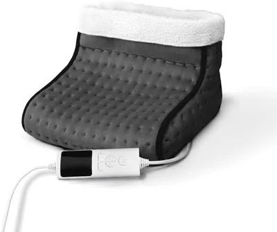Productafbeelding van Elektrische voetwarmer, luxe uitvoering, met snelle verwarming (100W), 3 temperatuurstanden, timer en afstandsbediening. Wasbare fleece- en wollen bekleding. Italiaanse certificering