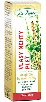 Obrázok produktu pre Bylinné kvapky - Vlasy, nechty a pleť - 50ml