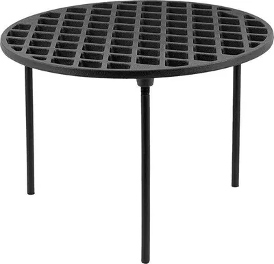 Produktbild von Unyqoos® Gusseisen-Grillrost (Ø 30 cm) mit 3 Beinen – rundes Dreibeinrost, vorgewürzt, Dutch‑Oven Untersetzer & Pfannenträger für Holzkohle
