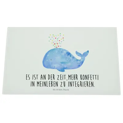 Produktbild von Mr. & Mrs. Panda schneidbrett Wal Konfetti - Weiß - Geschenk, Glas Schneideplatte, Trennung, Diät, Küchenbrett, Meer, Schneidebrett Aus, Motivation, Geburtstag, Hackbrett