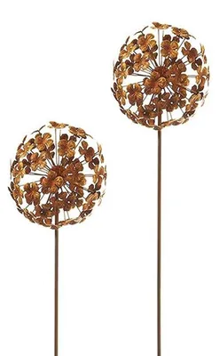 2er-Set Rost-Deko-Tuinsteker, Cortenstahl, 70x13,5 cm, für Garten