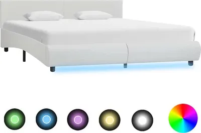 Obrázek produktu pro vidaXL Postel s LED bílé umělé kůže 180×200 cm