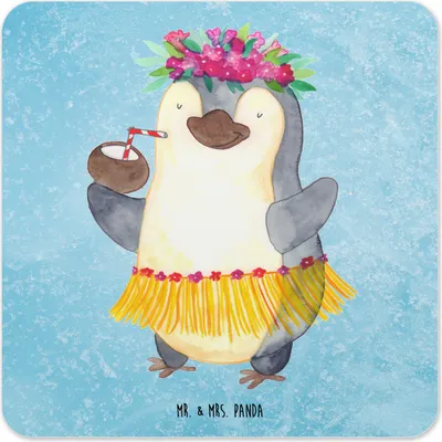Produktbild von Mr. & Mrs. Panda Untersetzer für Gläser Pinguin Kokosnuss 15er Set - Eisblau - Geschenk, Coaster, Erholt, Getränkeuntersetzer, Ferien, Hawaii, Urlaub, Tischuntersetzer