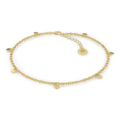Immagine prodotto di SERASAR | Cavigliera in argento Sterling [Moneta] con Oro Bianco | Colore: Oro | Lunghezza: 28cm