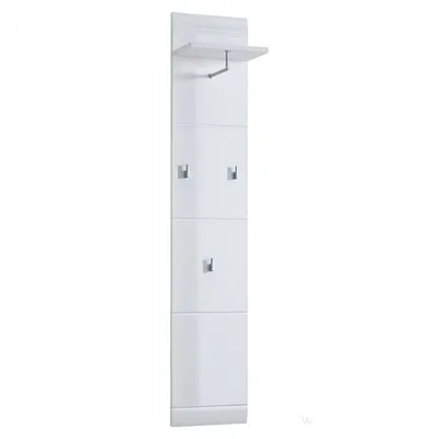 Produktbild von Garderobenpaneel DANARO-01, 30x152x23cm, Hochglanz weiß