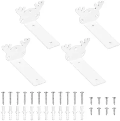 Image de Lot de supports muraux métalliques noirs pour charges lourdes