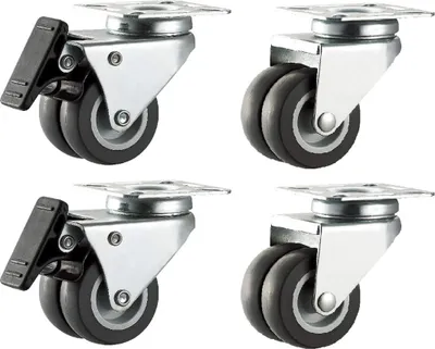Produktbild von BS Rollen Lenkrollensatz 2-teilig mit Bremse
