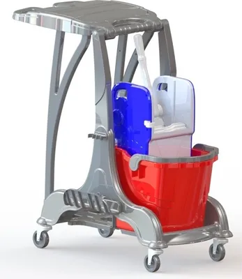 Produktbild von CleanSV Dori20+ Reinigungswagen, Putzwagen mit Müllsackhalter, Presse, 1 Eimer