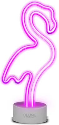 Produktbild von LED-Leuchtschild "Pink Flamingo Vibes" mit Neon-Effekt für den Innenbereich