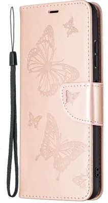 Produktbild von Samsung Galaxy A22 5G Hülle - Coverup Schmetterlinge Klapphülle - Roségold