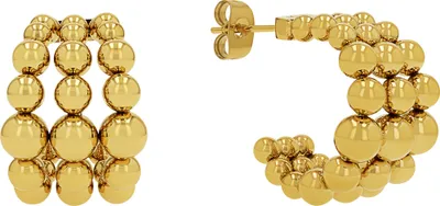 Produktbild von Joop! Creolen Damen Kugeln Glanz Edelstahl IP Vergoldet 2039831