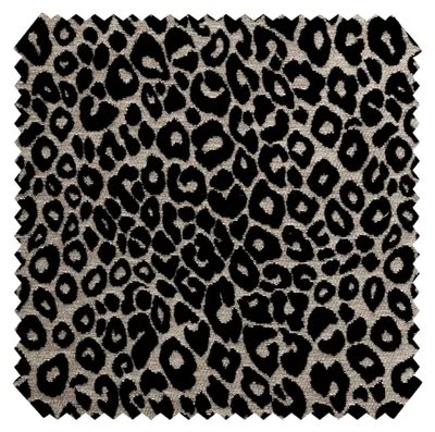 Produktbild von LEO - Formstabiler Jacquard-Polsterstoff im Leopardenmuster, Samtweicher Möbelstoff mit Chenille-Garnen und verstärkter Rückseite, Stoff für Sofas, Meterware 1lfm (235 Beige-Schwarz)