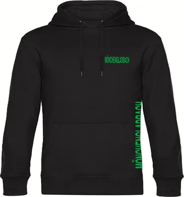 Produktbild von multifanshop Kapuzen Sweatshirt - Mönchengladbach - Brust & Seite, schwarz, Größe 3XL