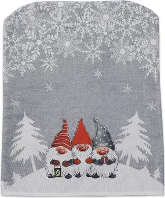 Produktbild von 4 Stück Weihnachts-Stuhlhussen, Nachbildung, Weihnachts-Sitzbezüge, Weihnachts-Stuhl-Rückenbezüge, Nachbildungationen für Weihnachten, Esszimmer,Party-Nachbildungation, Grau