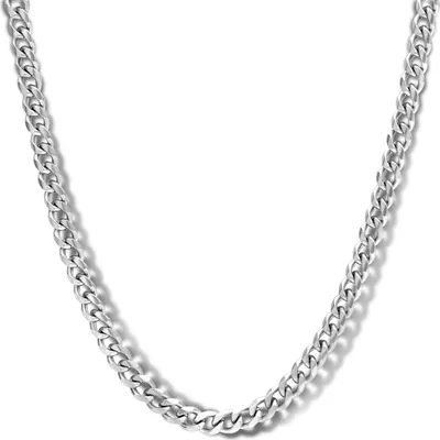 Produktbild von Frank 1967 7FN-0018 Stalen Ketting - Heren - Staal - Gourmette - 7 x 3 mm - 60 cm - Zilverkleurig