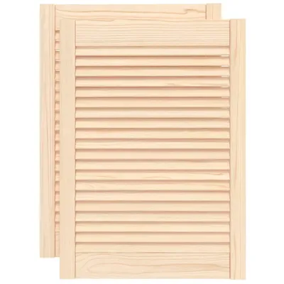Image de vidaXL Portes d'armoire design à lamelles 2 pcs. 69x49,4 cm bois massif