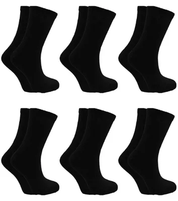 Imagen del producto de Calcetines deportivos para mujer, paquete de 6, 73% algodón, elásticos | Talla 35-38 - color negro