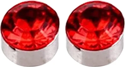 Produktbild von 1 Paar Eisen-Ohrhänger, starke magnetische Gesundheit, durchbohrt, runde magnetische Eisen-Ohrhänger, Ohrringe, Geschenk für Frauen-Rot