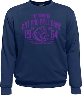 Immagine prodotto di Felpa taglie forti AHORN SPORTSWEAR Legandary Ball Game viola Alpine Blue 4XL