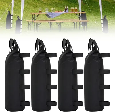 Productafbeelding van Paviljoengewichten zandzakken 50 x 20 cm, 4 stuks, 800D Oxford, klittenbandsluiting, voor tent