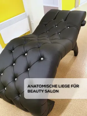 Produktbild von Anatomische Kosmetikliege, Kunstleder, 175x70 cm, Liege für Wimpernverlängerung, Couch für Beauty Salon - 11 schwarz