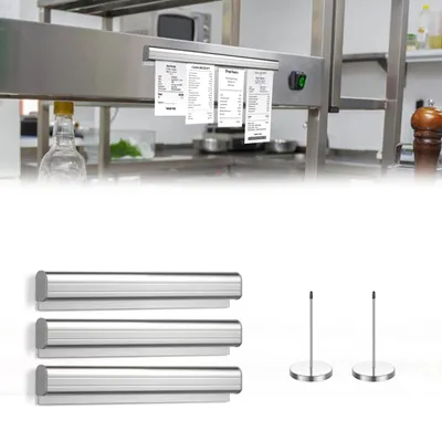 Bestellblockhalter 3er-Set, 40 cm, Aluminium, silber