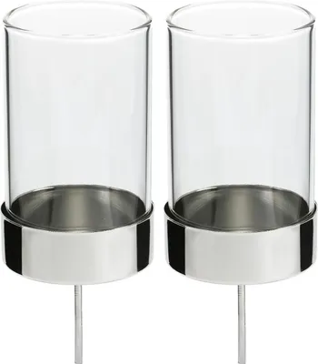 Produktbild von Elegante steckbare Kerzenhalter Metall Glas Ø5cm H14cm 4er Set VIANA Teelicht Adventskranz Deko, 4 Stück