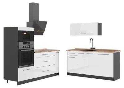 Obrázok produktu pre Kuchyňa Vicco Fame-Line Biely vysoký lesk/antracitová 340 cm, AP Oak, Model 63682
