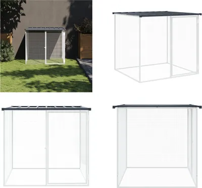 Obrázek produktu pro vidaXL Klec pro kuřata se střechou antracit 103x98x90 cm Pozinkovaná ocel - Klec pro kuřata - Kurník pro kuřata - Kurník pro kuřata