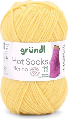 Produktbild von Gründl Hot Socks Merino 50 g/200 m 4-fädig uni 75 % Schurwolle(Merino) /25% Polyamid 06 narzisse