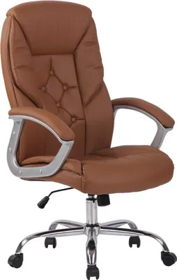 Produktbild von XXL-Bürostuhl – Ergonomischer Stuhl – bis 210 kg steuerpflichtige Kunstlederpolsterung | Farbe: hellbraun
