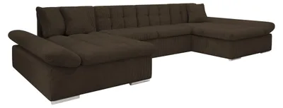 Produktbild von MIRJAN24 Ecksofa Alia Cord mit Regulierbare Armlehnen, U-Form Schlafsofa vom Hersteller mit Zwei Bettkasten (Farbe: Poso 06)