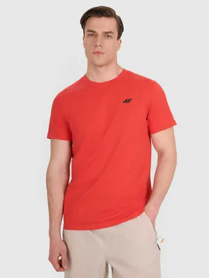 Zdjęcie produktu dla Koszulka t-shirt męski gładki czerwony 4F M Czerwony
