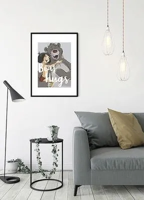 Produktbild von Kunstposter – Mowgli und Baloo umarmen sich – 40 x 50 cm