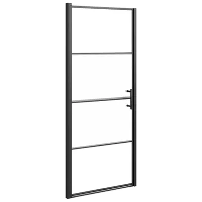 Produktbild von Duschtür 91x195 cm Halbmatt Hartglas Schwarz