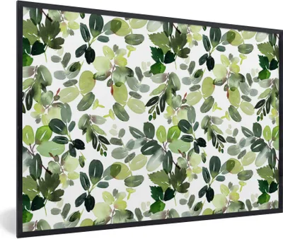 Produktbild von MuchoWow® Gerahmtes Poster Weihnachten - Pflanzen - Mistelzweig 90x60 cm - Poster mit Schwarzem Bilderrahmen Wandposter Rahmen Foto Bilder - Fotorahmen - Foto-Plakat