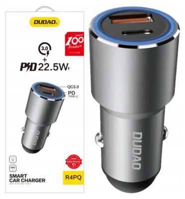 Produktbild von DUDAO R4PQ Car Charger 22.5W, Auto, Zigarettenanzünder, Grau