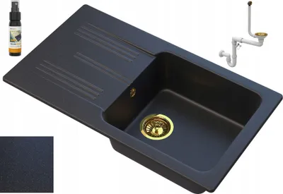 Produktbild von Granitan | Spüle ADA - Schwarz - 77,5x43,5 cm - Mit Goldpartikeln - Granitspüle