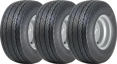 Immagine prodotto di 16.5x6.50-8 Pneumatici per rimorchio Gruppo ruota 100mm PCD omologato per la circolazione stradale 355kgs (Set di 3)