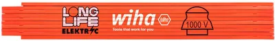 Productafbeelding van Elektricien, meetlint Gliedermaßstab Longlife®, 2 meter, metrisch, 10 segmenten (42068), oranje