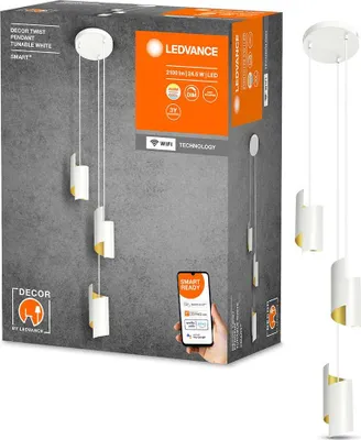 Produktbild von LEDVANCE Smart+ Twist, Intelligente Hängeleuchte, WLAN, Weiß, Metall, Stahl, 3000 K, 6500 K