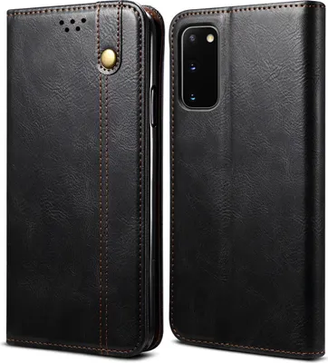 Produktbild von Galaxy S20 Hülle, LaimTop Leder Flip Brieftasche Schutzhülle für Samsung Galaxy S20 Schwarz