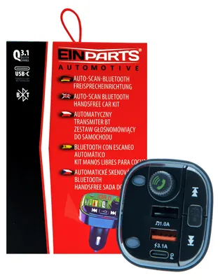 Zdjęcie produktu dla Einparts Transmiter Fm Bluetooth Do Samochodu Zestaw Głośnomówiący Mp3 Usb