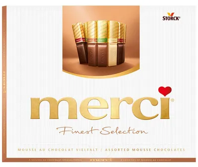 Produktbild von merci 1.1312.9, 210 g, Sortiert, Zucker, Kakaomasse, Kakaobutter, pflanzliche Fette (Shea, Palm), VOLLMILCHPULVER, SAHNEPULVER,..., Deutschland, CE, 2510 kcal