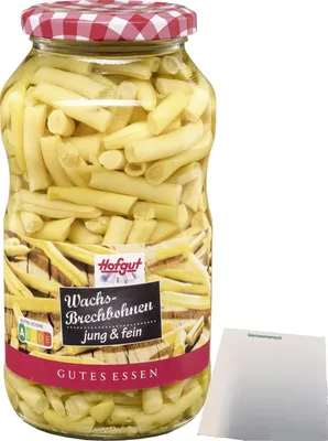 Produktbild von Hofgut Wachsbrechbohnen (720ml Glas) + usy Block