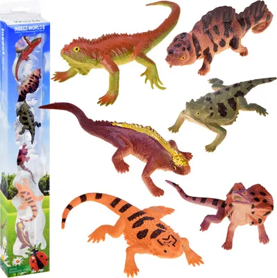 Image de Set de 6 lézards et reptiles en caoutchouc ZA4189