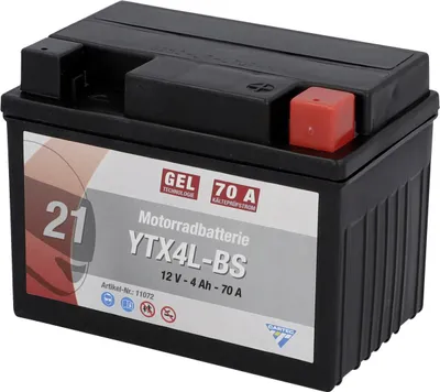 Produktbild von Cartec Gel Motorradbatterie YTX4L-BS 4Ah 120A