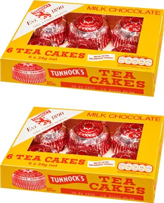 Produktbild von Tunnock's Tea Cakes - Baiser auf Mürbebiscuit mit Vollmilchschokolade 2er-Set